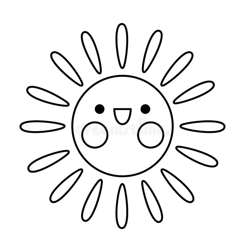 Smiling sun vector coloring page stock illustrations â smiling sun vector coloring page stock illustrations vectors clipart