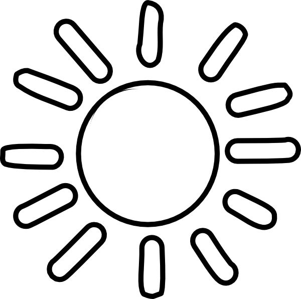 Free sun clipart black and white pictures