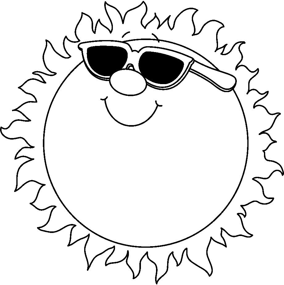 Summer clip art black and white