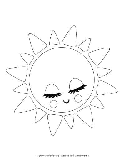 Free printable sun templates