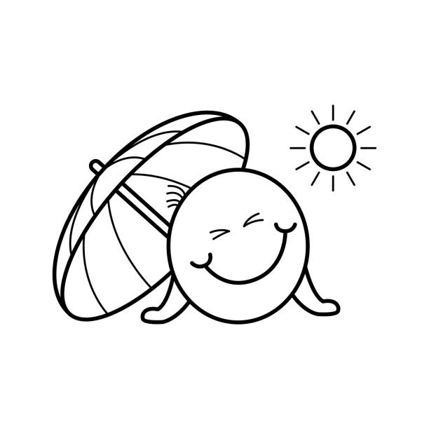 Sunbathing emoticon stock illustrations royalty