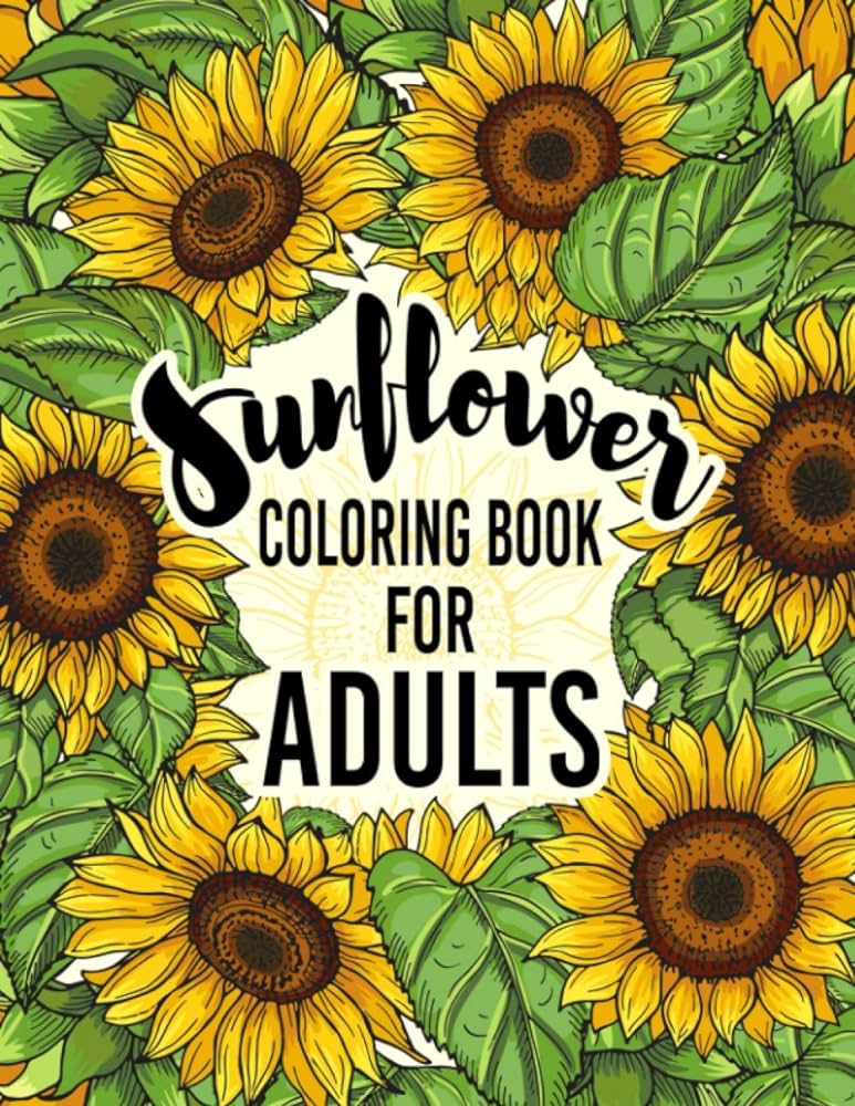 Sunflower coloring book for adults flower and floral coloring pages pink rose press books