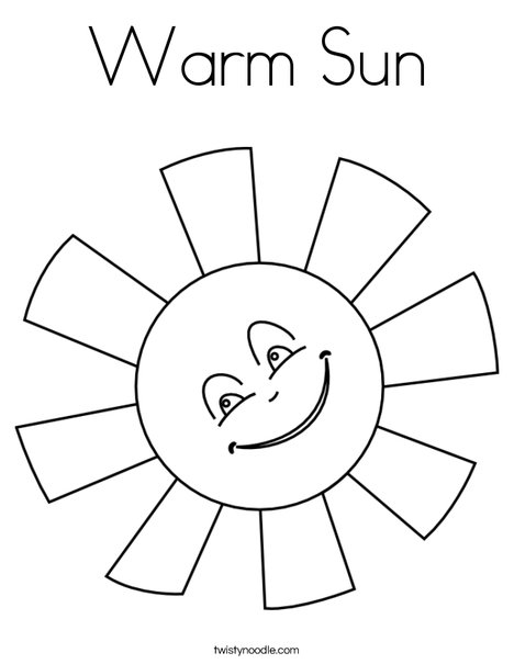 Warm sun coloring page