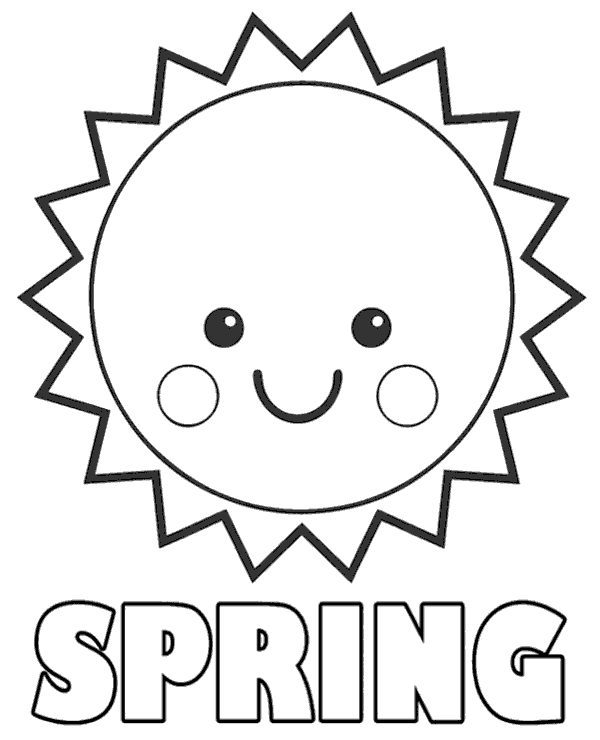 Spring sun free coloring sheet