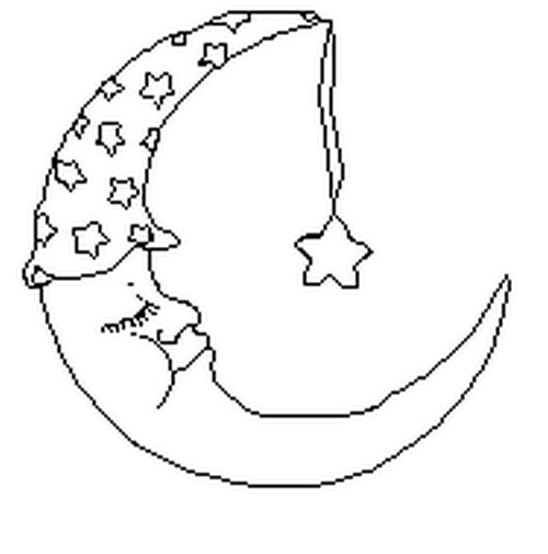 Coloring page stars sun moon