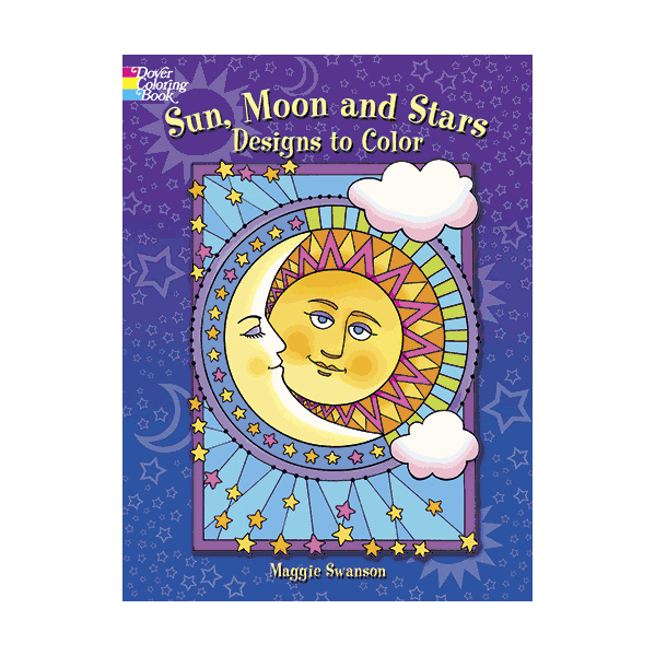 Sun oon and stars designs to color