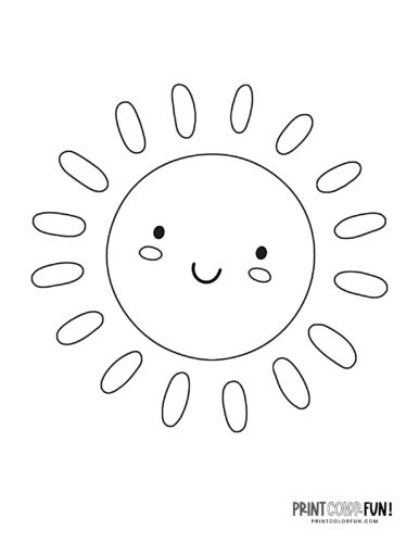 Fun sun coloring pages at