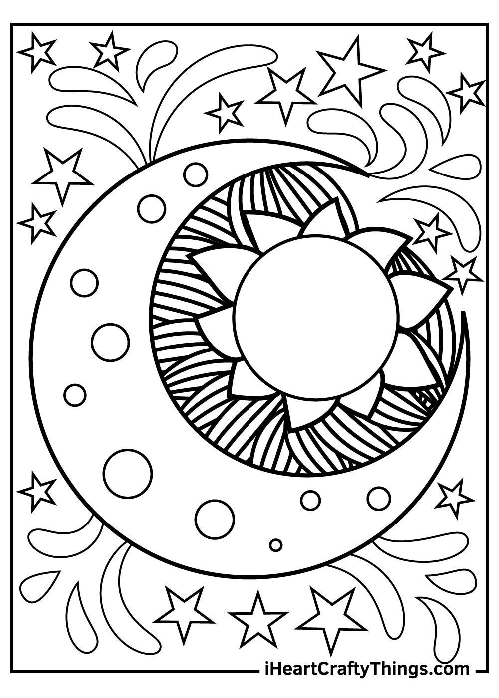 Sun and moon coloring pages free printables