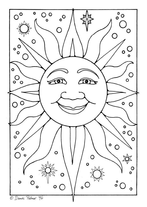 Coloring page sun