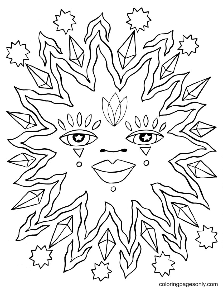 Sun coloring pages printable for free download