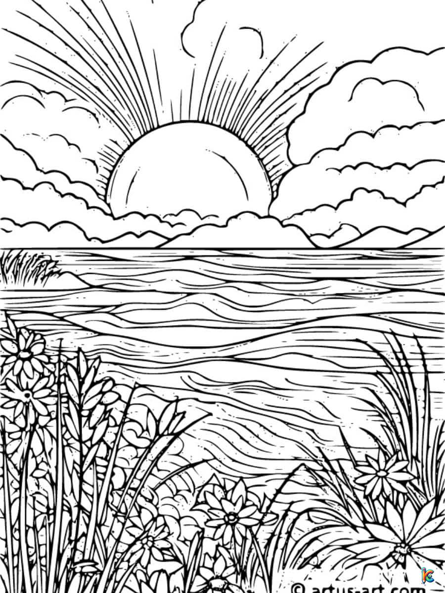 Sunset coloring pages â