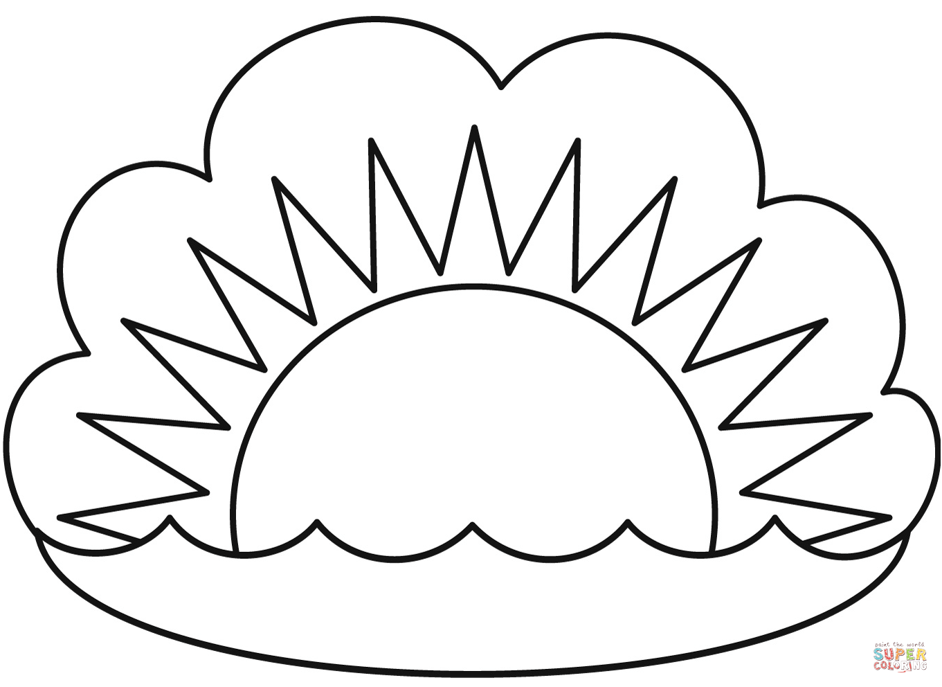 Sunset coloring page free printable coloring pages