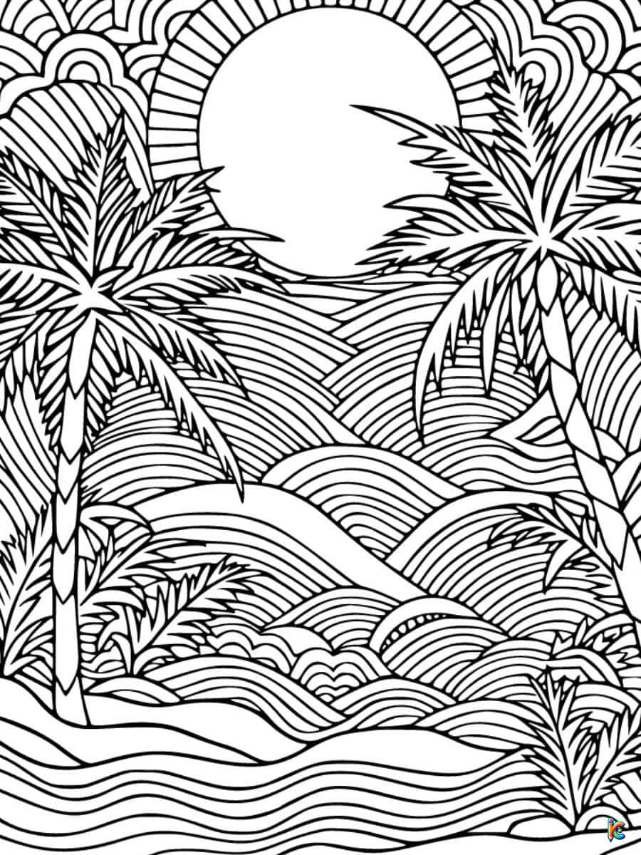 Sunset coloring pages â