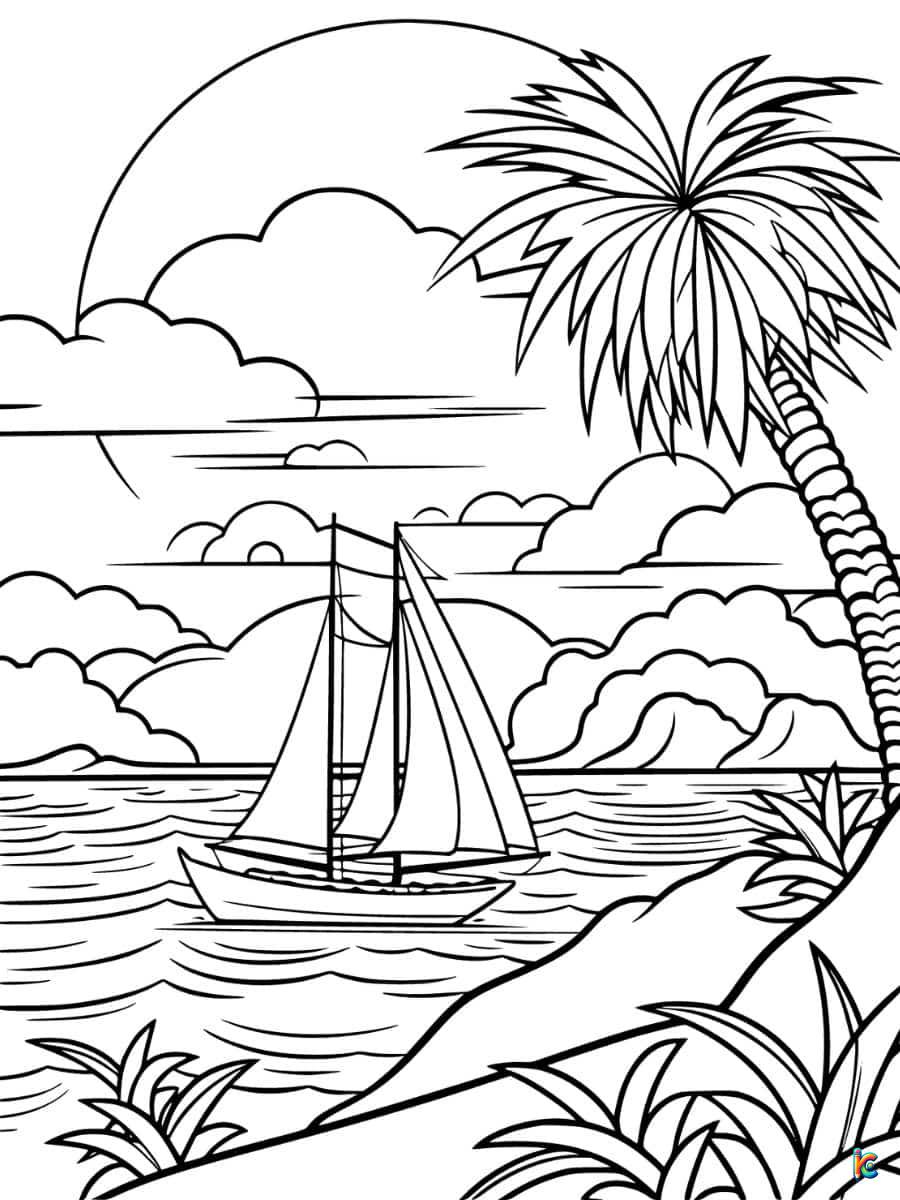 Sunset coloring pages â