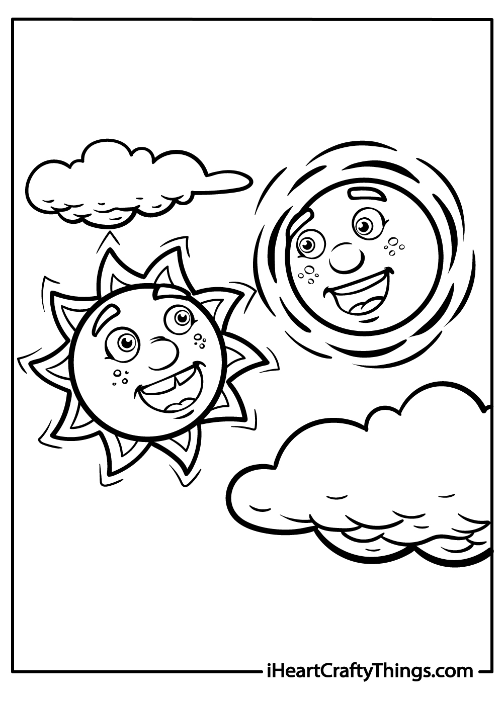 Sun and moon coloring pages free printables