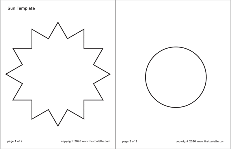 Sun free printable templates coloring pages