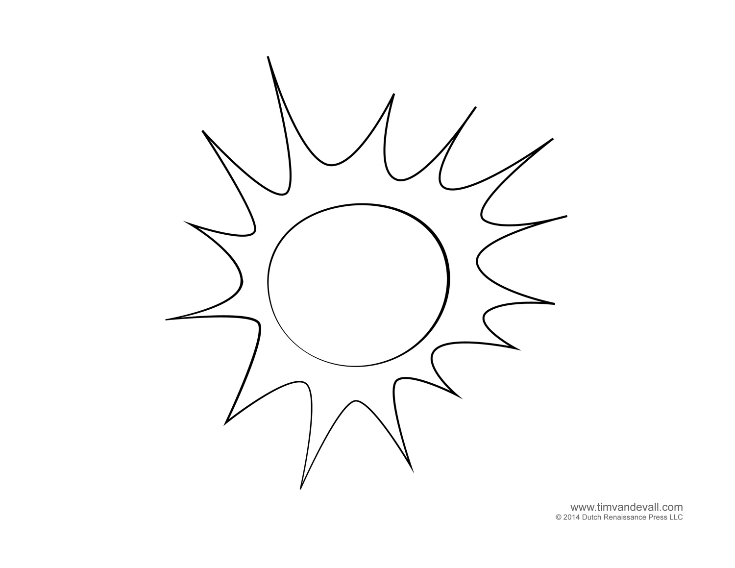 Sun template â tims printables