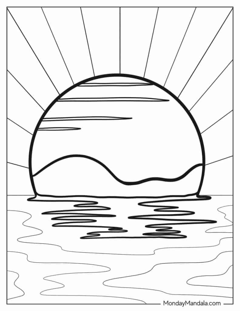 Sun coloring pages free pdf printables