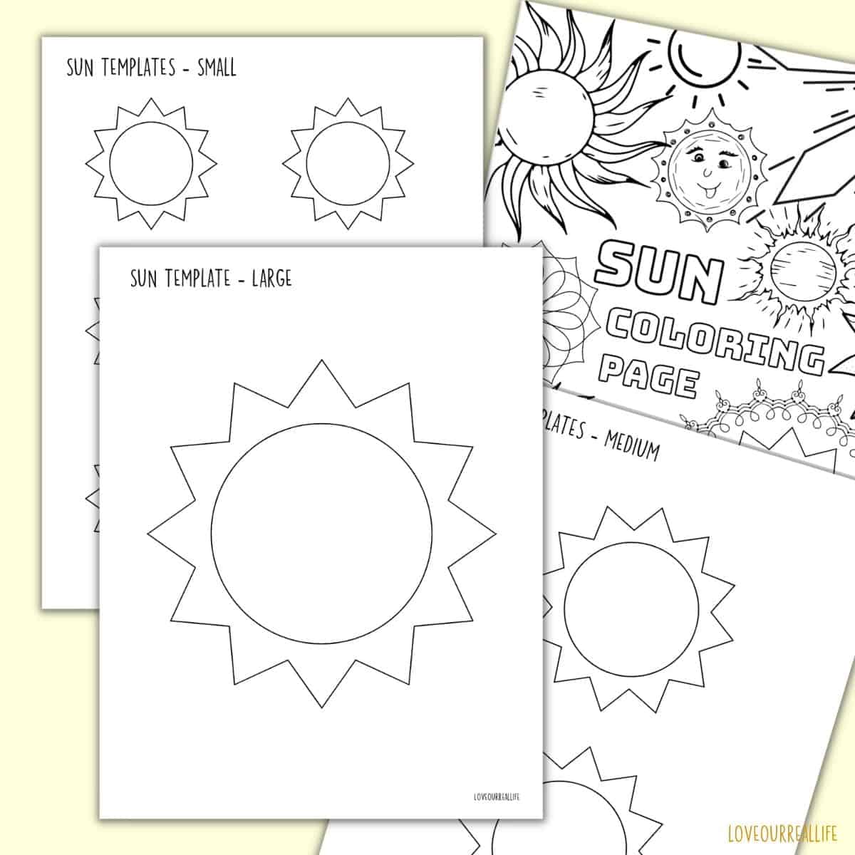 Sun template printable