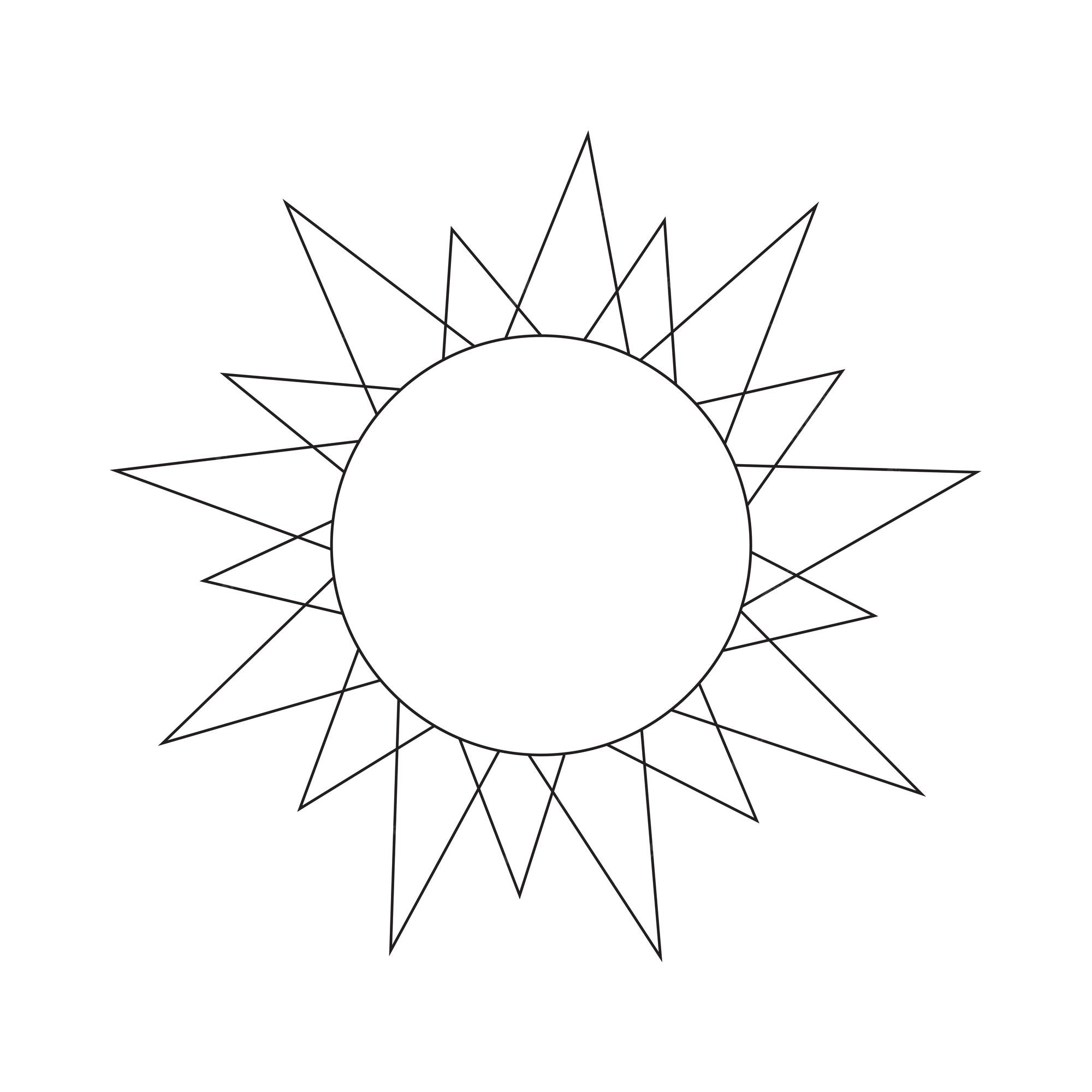 Premium vector doodle cartoon sun vector line art illustration logo childrens coloring page