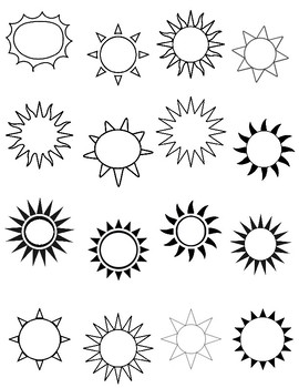 Sun template for art project sun coloring page sun outline sun sheet