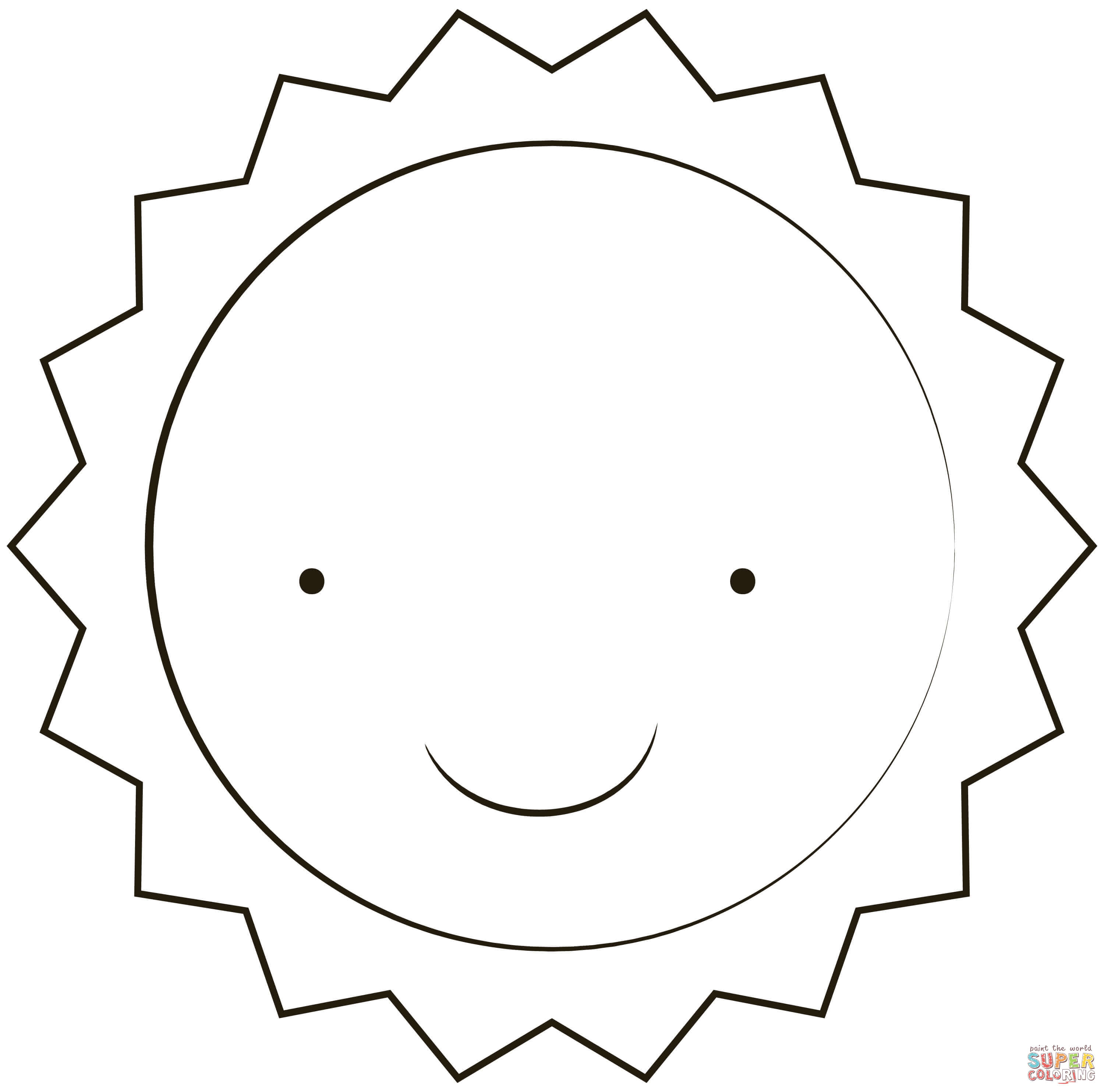 Kawaii sun coloring page free printable coloring pages