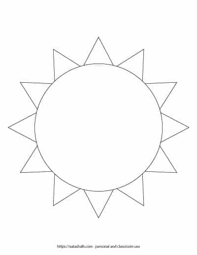 Free printable sun templates