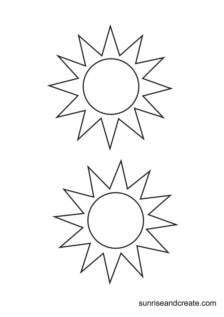 Free printable sun templates