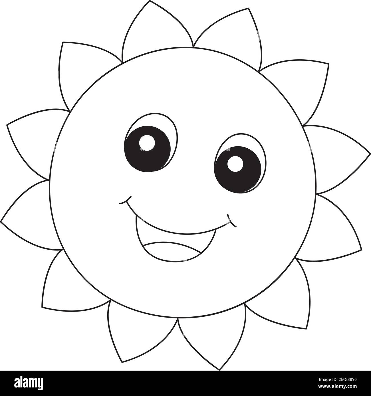 Spring sun isolated coloring page for kids stock vector image art