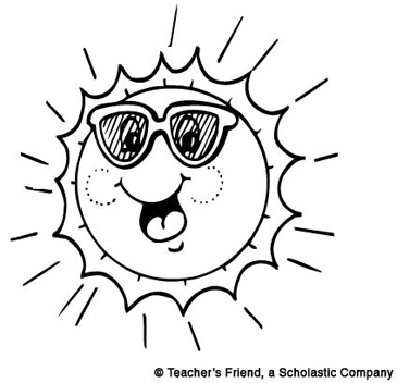 Sun with sunglasses printable clip art and images