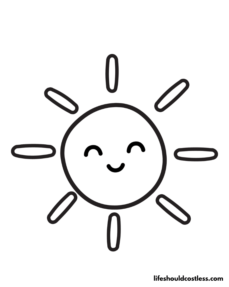 Sun coloring pages free printable pdf templates