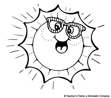 Sun with sunglasses printable clip art and images