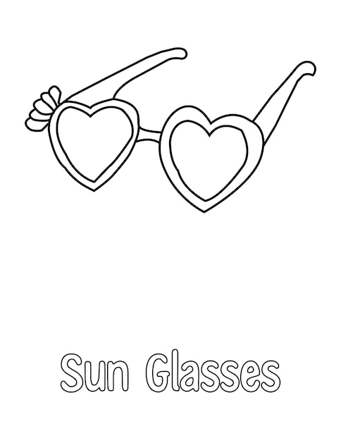 Premium vector a drawing of a pair of sunglasses with the words sun glasses on it