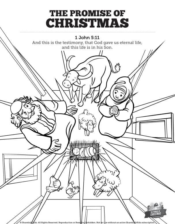 The promise of christmas sunday school coloring pages â