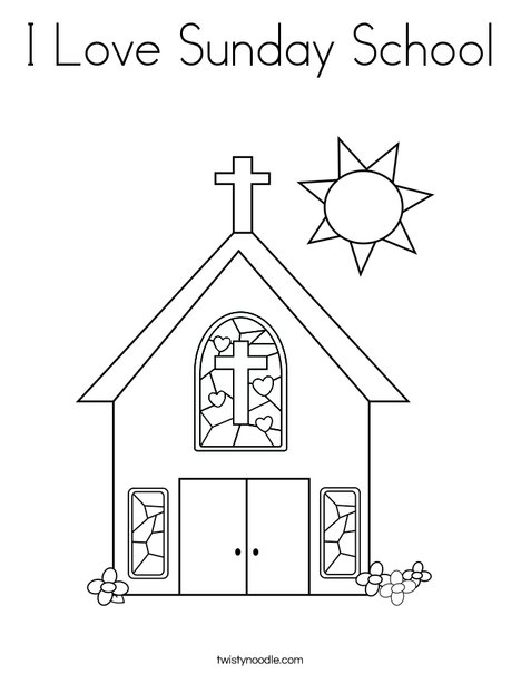 I love sunday school coloring page