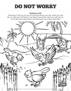 Matthew do not worry sunday school coloring pages