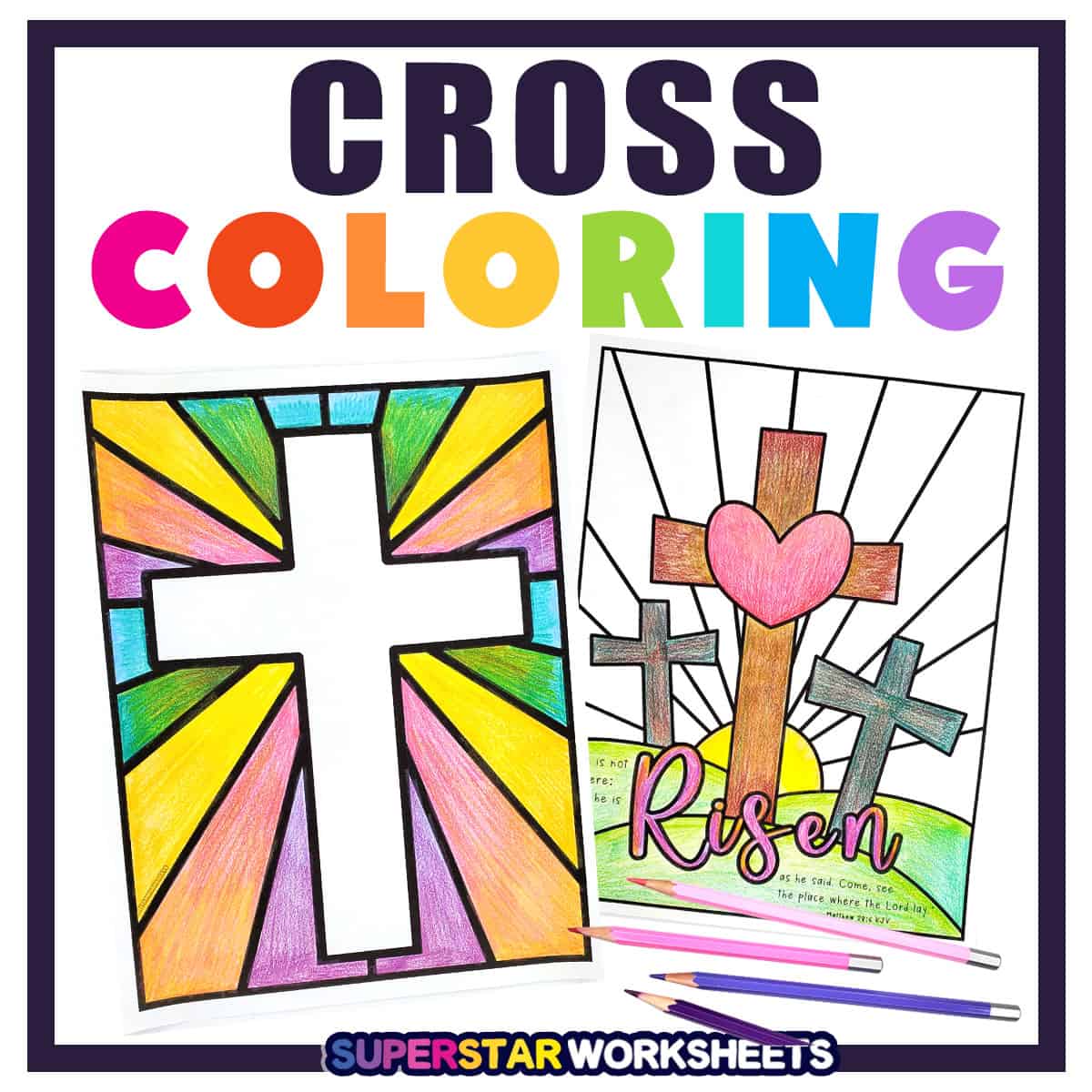 Cross coloring pages