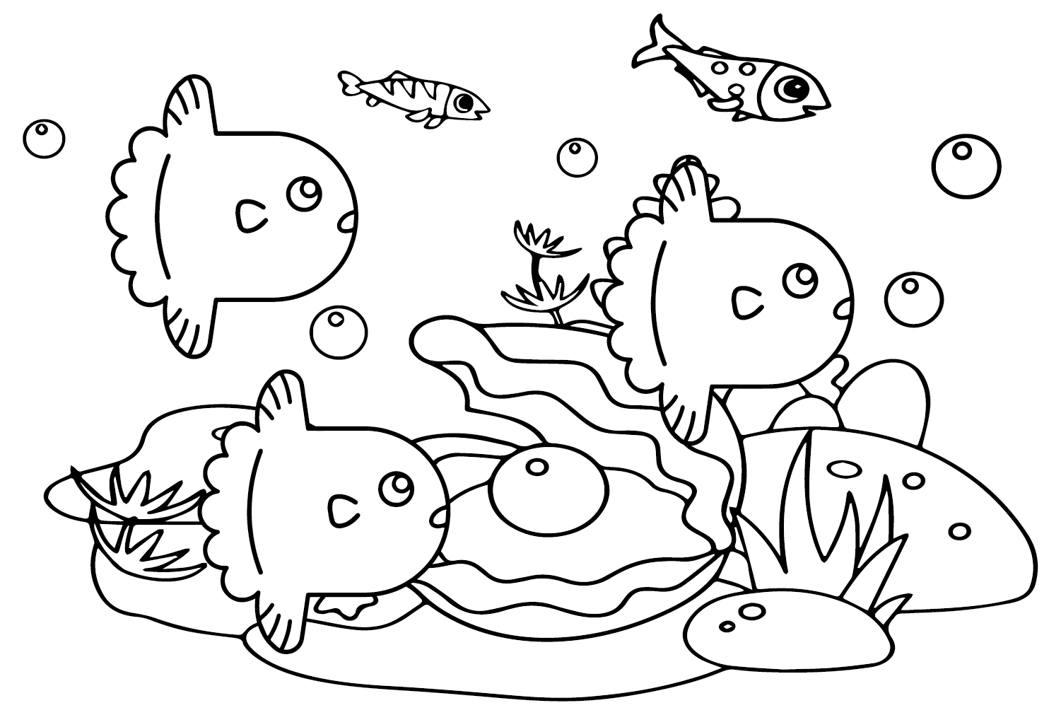 Ocean sunfish rant coloring pages