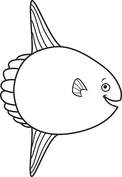 Happy mola fish cartoon stock illustration