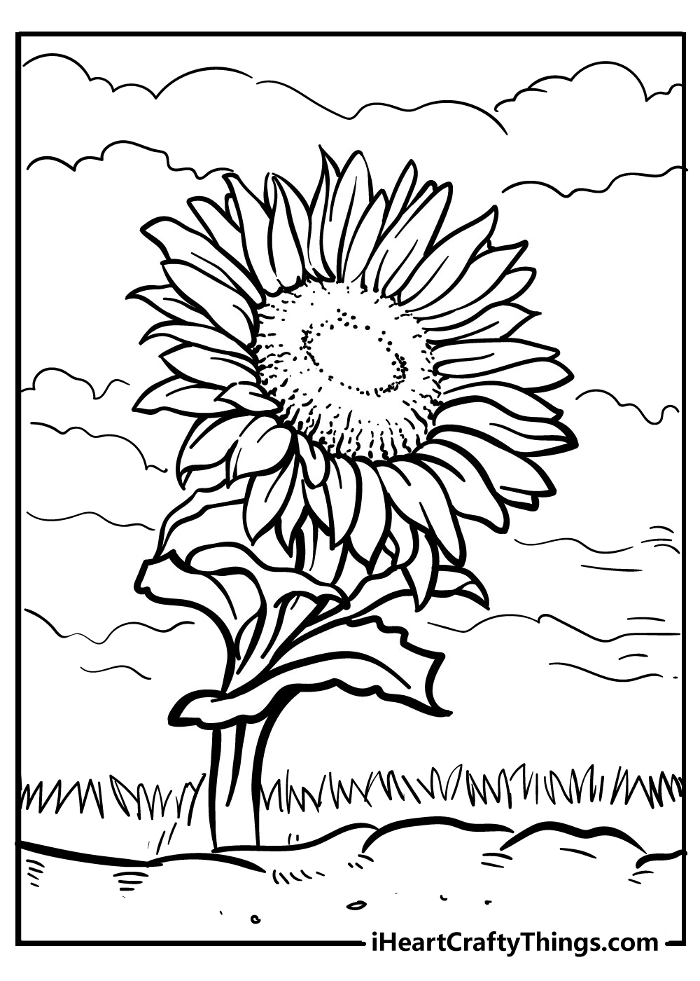 Sunflower coloring pages free printables