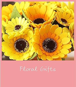 Bazima diy felt flower art craft kit diy felt sunflower bouquet kit floral giftsbeginner craft kitarrange pre