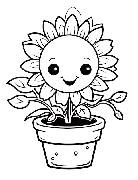 Flower coloring page kids pictures