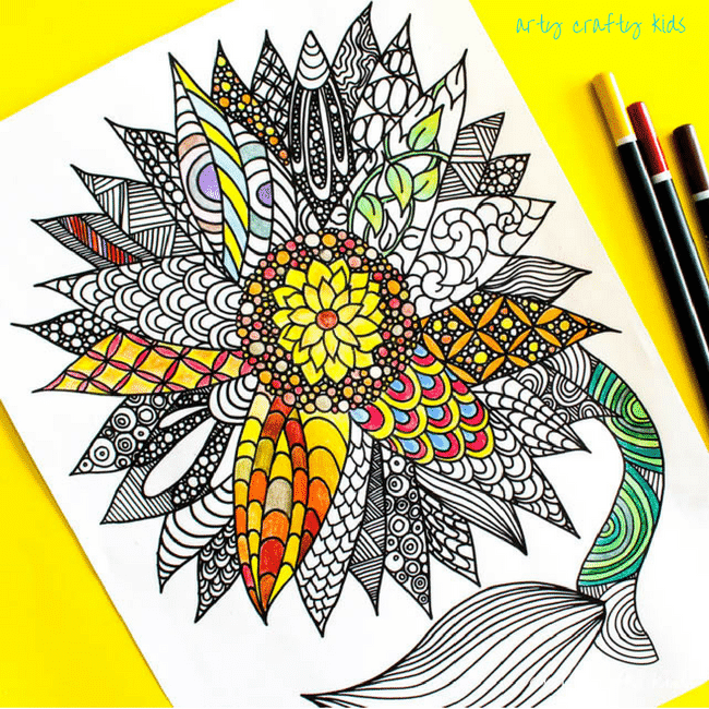 Sunflower coloring page