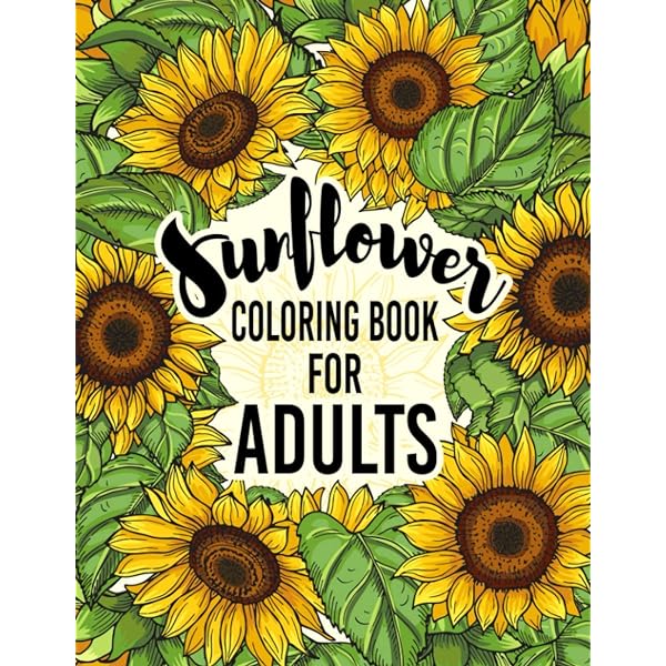 Sunflower coloring book for adults flower and floral coloring pages pink rose press books