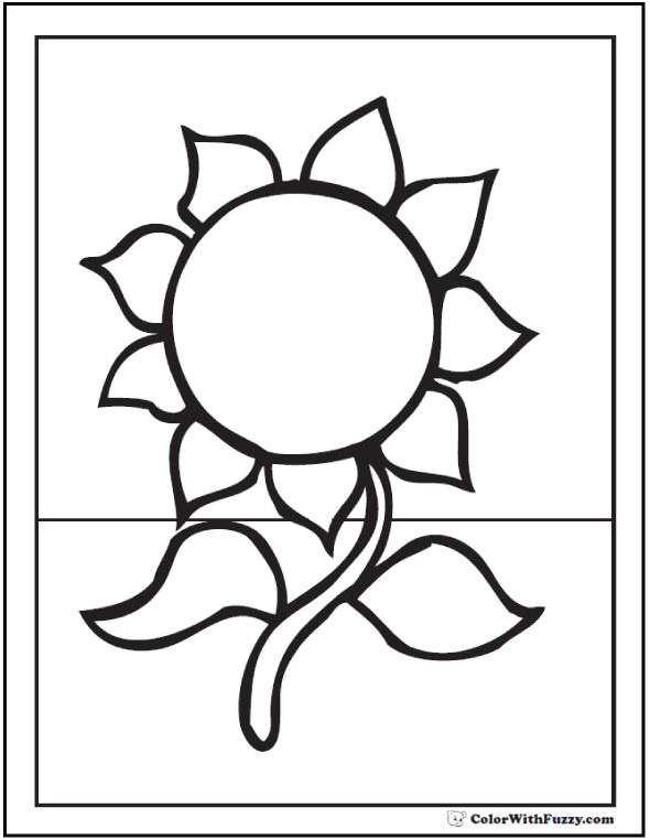 Sunflower coloring page pdf printables