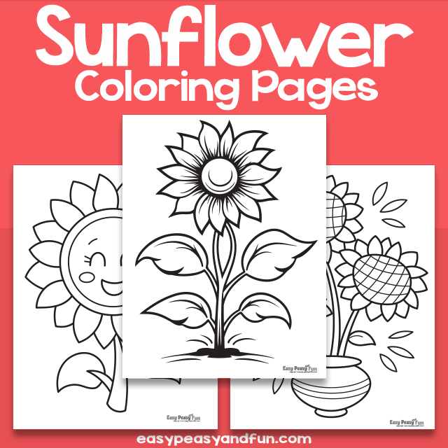 Sunflower coloring pages â easy peasy and fun hip