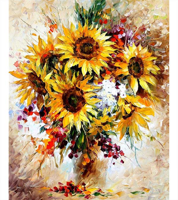 Abstract sunflower paint by numbers