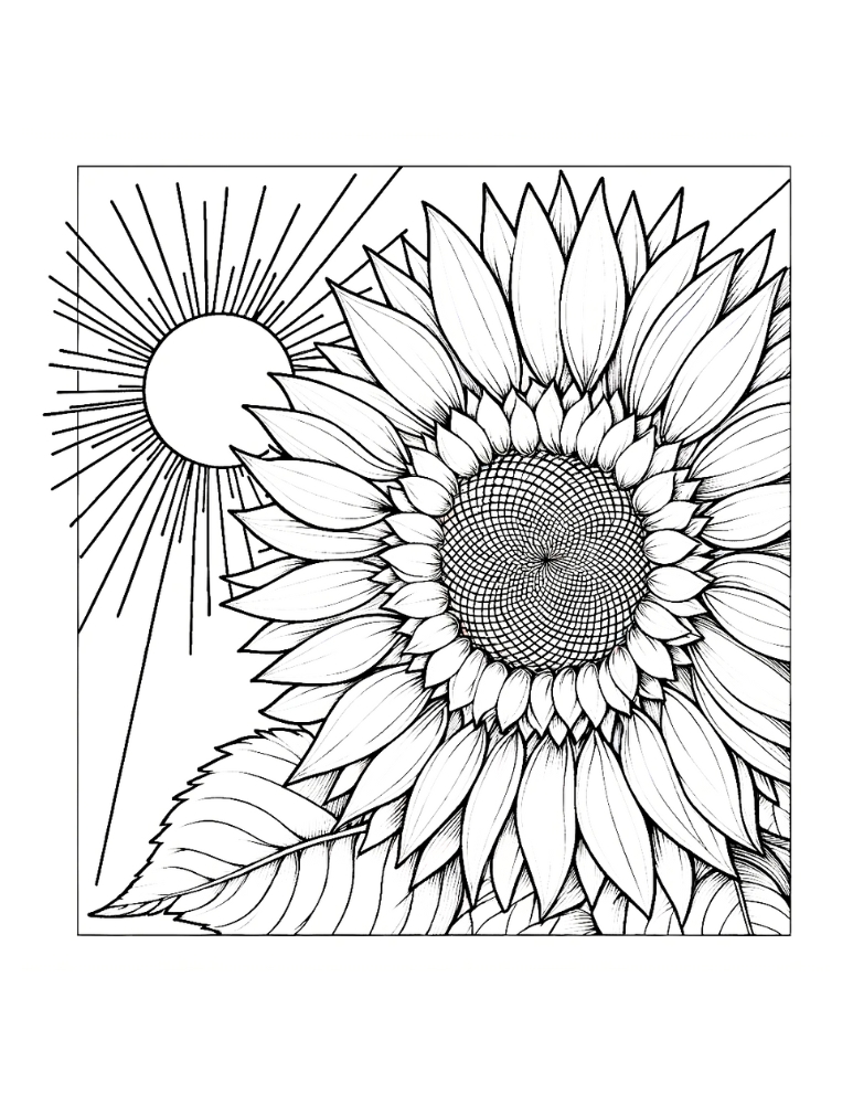 Free printable sunflower coloring pages