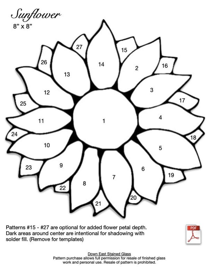 Sunflower stained glass pattern