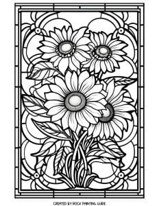 Free stained glass fall coloring pages for adults